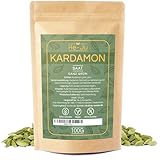 He-Ju Kardamom Ganz Grün 100g, natürliche, vegane Kardamom Kapseln, Kardamomsaat frei von...
