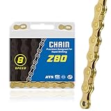 Fahrradkette,6/7/8 Fach Fahrrad Kette Gold,Unisex,1/2 x 3/32 Inch,116 Glieder,Kette Fahrrad...