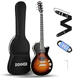 Donner E-Gitarre Set E Gitarren LP-Stil 39 Zoll Voller Größe mit Tasche, Gurt, Kabel (Sunburst)