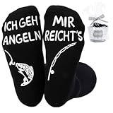Belillpipi Lustige Socken Geschenke für Männer Papa Opa, Angel Socken Beste Geschenk für Fishing...