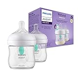 Philips Avent Babyflaschen Natural Response – 2x Babyflaschen mit AirFree Ventil, 125 ml,...