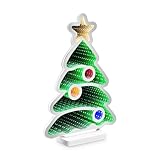 Idena 30550 - LED Infinity Mirror Weihnachtsbaum, ca. 13 x 5,5 x 22 cm, Deko Lampe mit 80 SMD-LEDs...