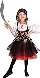 Tante Tina Piratenkostüm Mädchen - 2-teiliges Piratenkostüm für Mädchen mit Kleid und Kopfband...