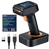 Tera 2D HW006 Barcode-Scanner, kabellos, QR-Code-Scanner mit Bluetooth, Zeitanzeige, Bildschirm,...