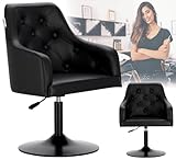 Calissimo Friseurstuhl Hydraulischer Drehstuhl für Friseursalon Chromfußstütze Friseurstuhl