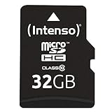 Intenso microSDHC 32GB Class 10 Speicherkarte inkl. SD-Adapter, schwarz