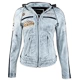 URBAN 5884 Motorradjacke Damen Mit Protektoren, Damenjacke aus Lammleder, Protektoren für Rücken,...