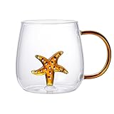 3D Kaffeetasse Cartoon Tier Kaffeegläser Transparent Teegläser Mit Henkel Für Heiß- Und...
