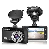 ORSKEY Dashcam Full HD 1080P Autokamera Video Recorder 170 Weitwinkelobjektiv WDR mit 3 Zoll LCD...