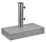 Spetebo Wand Sonnenschirmständer aus Granit - eckig - Gewicht 25 kg - Schirmständer mit...