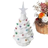 Handbemalter Keramik-Baum, Keramik-Weihnachtsbaum, beleuchteter Baum, vorbeleuchteter Tisch,...