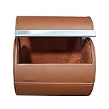 KBOLAE Reise-Krawattenetui für Herren, Reisegeschenk, PU-Leder, Schwarz, 8,5 x 11 cm, Dunkelbraun,...