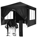 TOOLUCK Pavillon 3x3 Faltpavillon Wasserdicht Stabil Winterfest Faltbar Partyzelt mit 4 Seitenteilen...