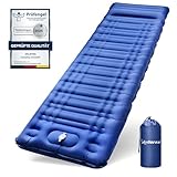 Arlierss Isomatte Selbstaufblasend, 12CM Dicke Luftmatratze Camping mit Fußpresse Pumpe und Kissen,...