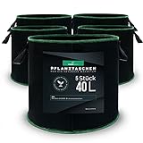 RASENWERK® - 40 Liter Pflanztasche aus Vliesstoff - Pflanzsack für Garten, Gewächshaus & Balkon -...