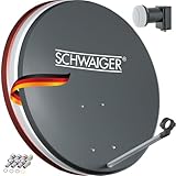SCHWAIGER 487 SAT-Anlage Satelliten-Set Satellitenschüssel Twin-LNB digital 8X F-Stecker 7mm...