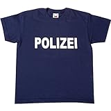 EDUPLAY 230056 Kinder T-Shirt 'Polizei', 100% Baumwolle, 128, dunkelblau (1 Stück)