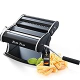 True Kitchen® Nudelmaschine manuell Bella Pasta schwarz [Pasta Maschine] Pasta Maker für Lasagne,...