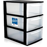 Schubladenbox A4 Schubladenschrank Kunststoff Schreibtisch Organizer mit 3 transparenten Schubladen...