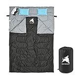 3-4 Jahreszeiten Doppelschlafsack für Camping, Großer Deckenschlafsack der in 2 Einzel...