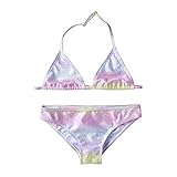 iEFiEL Kinder Mädchen Bikini Sets Glänzende Farbverlauf Meerjungfrau Badeanzug Zweiteiliger...