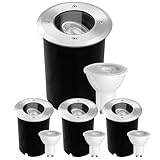 JNR 4er Set Bodenstrahler Außen Schwenkbar GU10 IP67 Wasserdicht mit LED 5W 3000K Warmweiß,...
