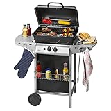 Clatronic® Gasgrill mit 2 Heizzonen | individuelle Temperatursteuerung | inkl. Grillrost +...