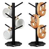 GOMETY 2 Stück Brezelständer Holz, Tassenständer Holz Brezelhalter in Baumform Stabil...