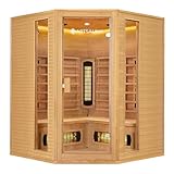 Artsauna Eck-Infrarotkabine Nyborg E150V - Infrarotsauna 150x150 cm Vollspektrumstrahler für 4...