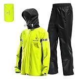 Lixada Herren Motorrad Regenanzug Outdoor Reflektierende wasserdichte Regenjacke und Hose...