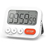 LIORQUE Digitaler Timer Eieruhr digital Küchentimer mit Uhr, Stoppuhr, Wecker, Magnet, 3-stufiger...