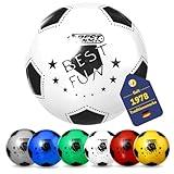 BEST SPORTING PVC-Ball Fun I Leichter Spielball I weißer Fußball I hochwertiger Wasserball I 23 cm...