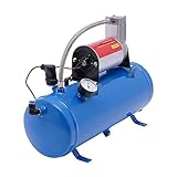 Susoso Luftkompressor DC 12V Luftkompressorpumpe mit Schlauch und Manometer für Autoreifen...