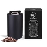 Kaffeedose luftdicht für 1 kg Kaffeebohnen mit Vakuumdeckel (Behälter für Kaffee, Tee, Edelstahl...