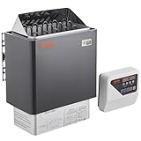VEVOR Saunaofen, 8 kW, 400 V 3N tragbare Saunaheizung für drinnen & draußen mit 3-Stunden-Timer,...