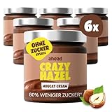 ahead CRAZY HAZEL | 6 x 200g Haselnusscreme ohne Zuckerzusatz | Super leckerer Schokoaufstrich mit...