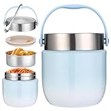 Thermobehälter für Essen 1200ml, Edelstahl Thermoschüssel mit Deckel, Warmhaltebehälter mit...