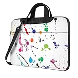 MQGMZ Vielseitige Laptoptasche mit abstraktem Farbspritzer-Druck, für Arbeit, Uni, elegante...