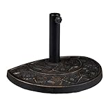 Relaxdays Sonnenschirmständer halbrund, wetterfest, schwer, Garten & Terrasse, Stockgröße 38 mm,...