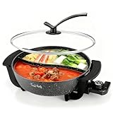 Food Party Hot Pot Elektrisch Hotpot Topf 6L Elektrischer Kochtopf 220V 1200W Doppelseitig...