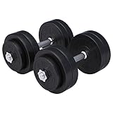 GORILLA SPORTS® Kurzhantelset 20kg/30kg - 2er Set, Ø 30mm, 2X Kurzhantelstangen, mit 4...