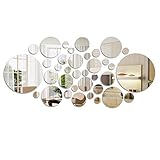TIMESETL 36 Stück Acryl-Spiegelaufkleber, dekorative Wandaufkleber, rund, im modernen Design,...