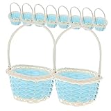 CRILSTYLEO 10 Stück Rattan Einkaufskorb Körbe Leer Picknick Miniatur Kinderkorb Geflochtener Korb...