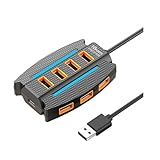 Sirxlevcy 1,2 M USB-Hub 10 Port USB 2.0 Splitter Kartenleser USB-Expander für Laptop PC Tastatur...