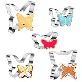 5 Stück Schmetterling AusstecherSet, Schmetterlings Ausstecher Form, Ausstechformen Backen...