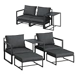 STEELSØN Gartenmöbel Set 5-TLG Asteri, Gartenlounge für 2-4 Personen, Balkonmöbel Set wetterfest...
