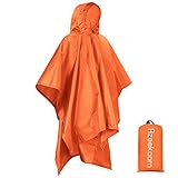 Azeekoom Regenponcho, wasserdicht, Regencape, Poncho/Campingmatte/Schatten, multifunktional, 3-in-1,...