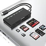 USB C SD Kartenleser, Type-C 5Gps High Speed auf SD/TF/CF/XD/MS Speicherkartenleser, unterstützt...