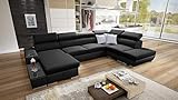 All4All Ecksofa mit Schlaffunktion Picanto 358 cm x 227 cm - Wohnlandschaft U-Form - Sofa mit...