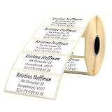 GoodMarkt selbstklebende personalisierte Adressetiketten | 46x17 mm, ab 50 Labels/Rolle, weißes...